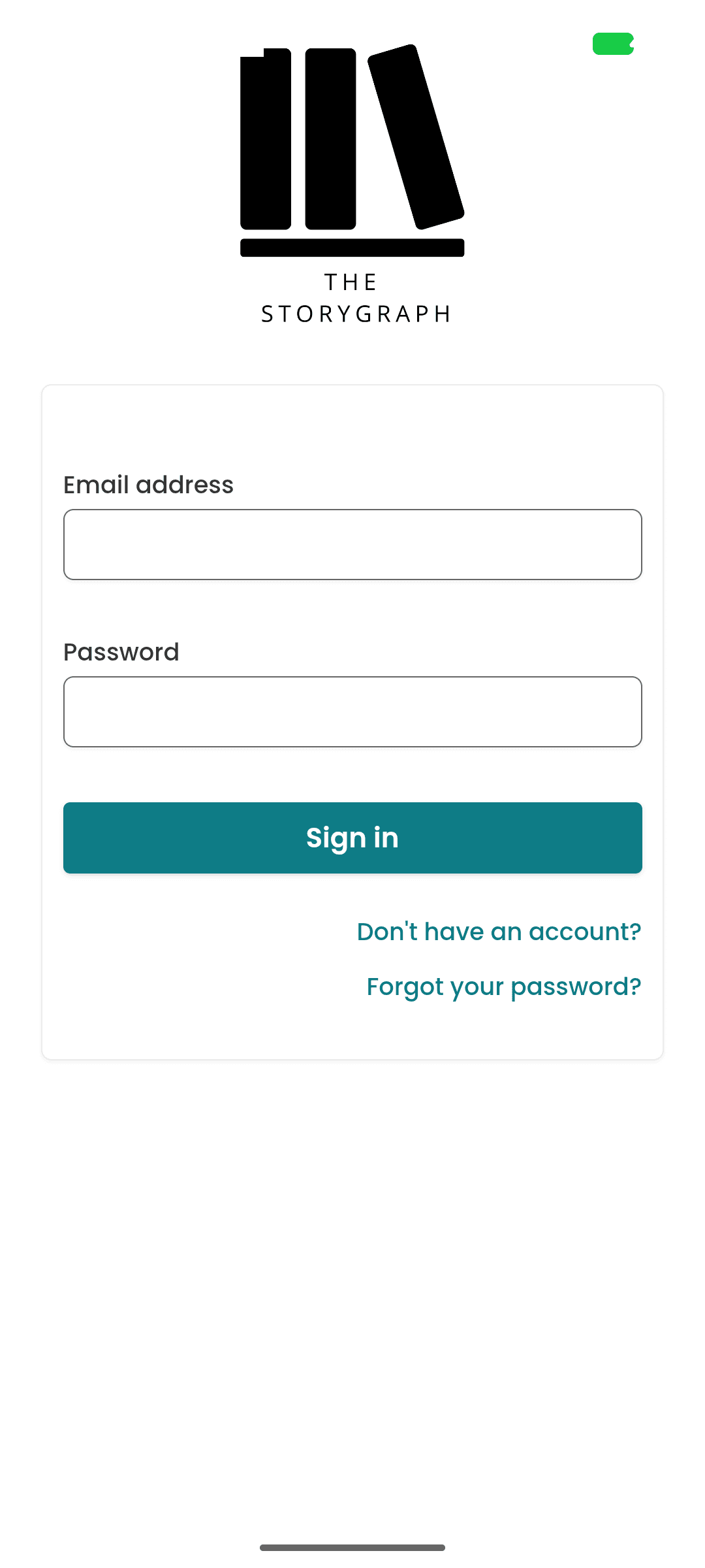The StoryGraph sign-in screen opened securely inside the Forewords import flow